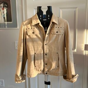 Ralph Lauren Wild Frontier Western Barn Jacket Studded Herringbone Twill VTG S/M